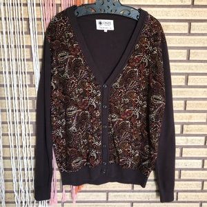 Preppy Cardigan Sweater - Onze Montreal - Paisley Sweater - XL - Unisex